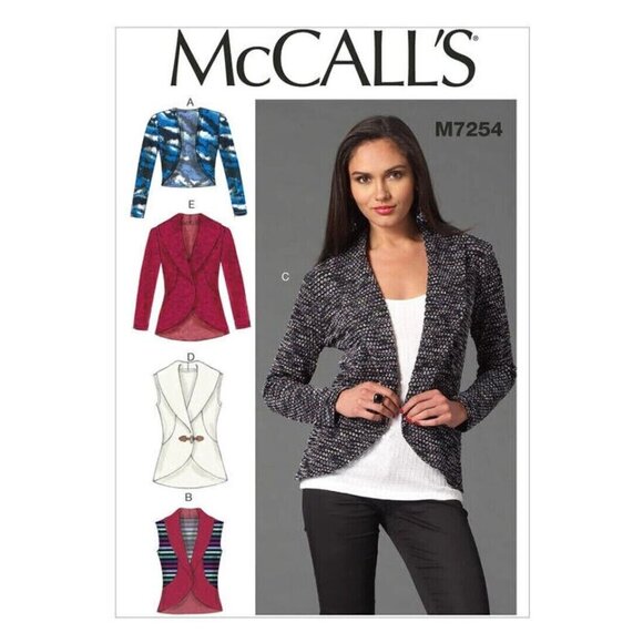 McCall's M7254 Misses L to XL Cardigan Jacket and Vest Uncut Sewing Pattern New - Picture 2 of 5